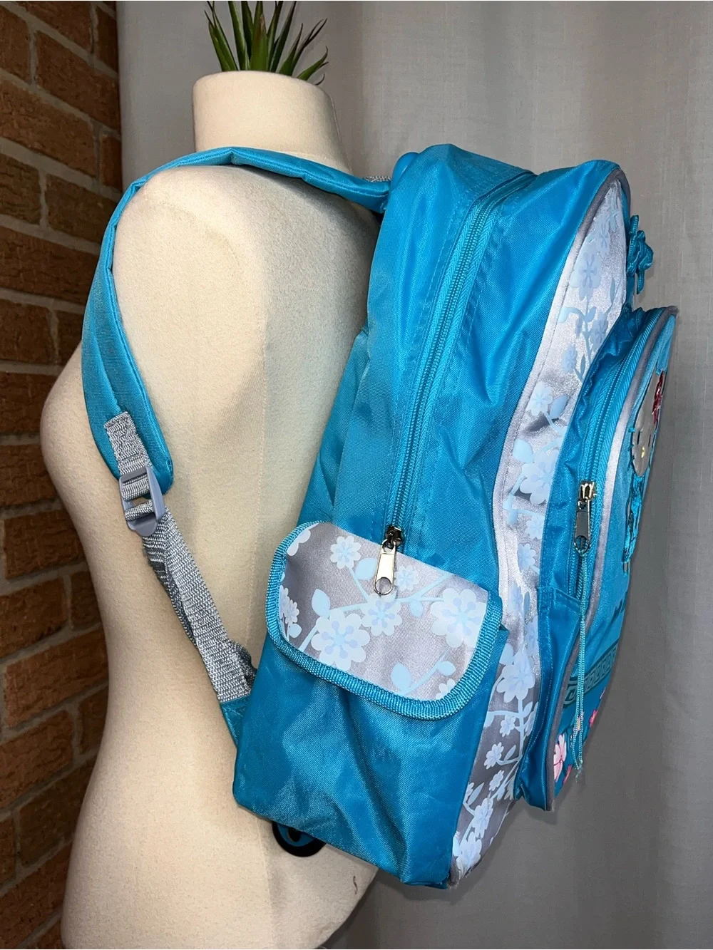 Hello Kitty Rolling Backpack Blue Cherry Blossom School Bag Sanrio